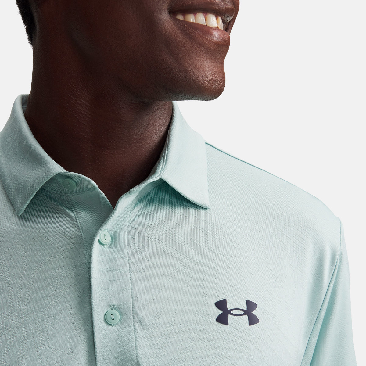 Under Armour Playoff Jacquard polo - Blå/grøn - Golf Experten A/S
