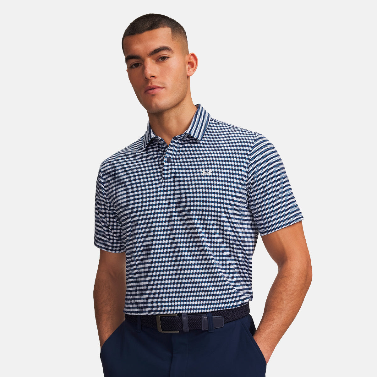 Under Armour T2G Printed polo - Blå/hvid