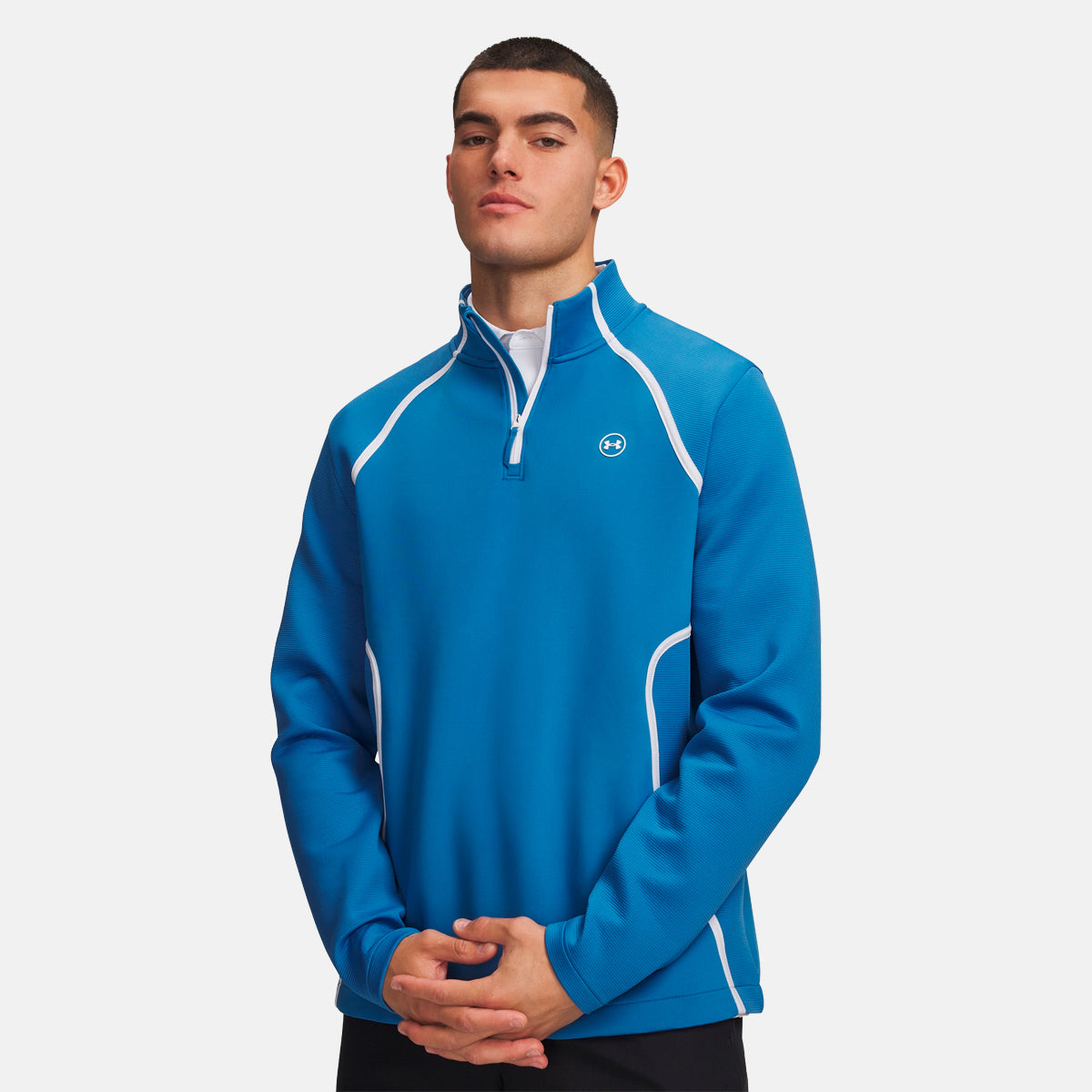 Under Armour Drive Midlayer 1/4 zip - Blå/hvid
