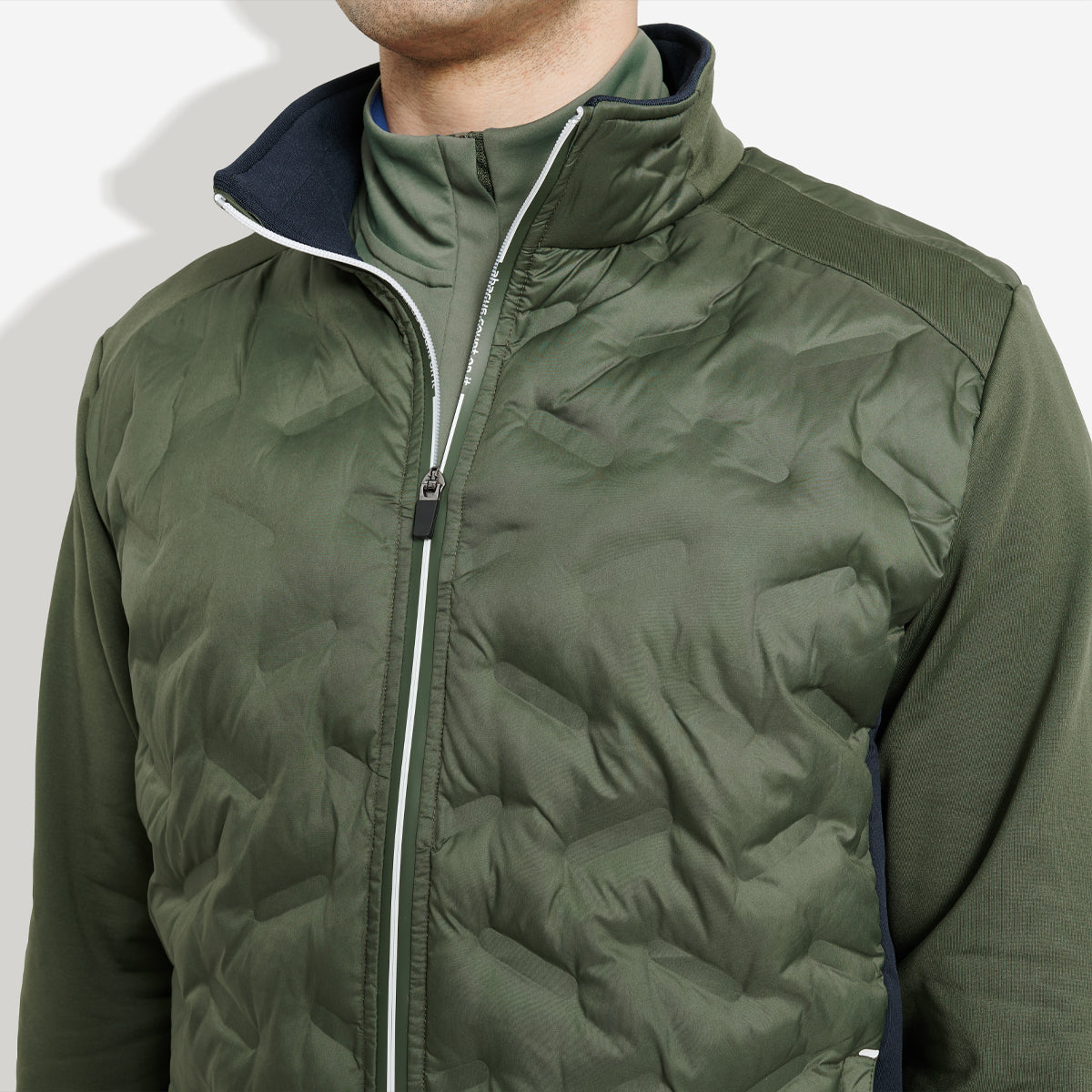 Abacus Portrush men's windstopper jacket in navy with zip closure and contrasting details, perfect for outdoor activities.