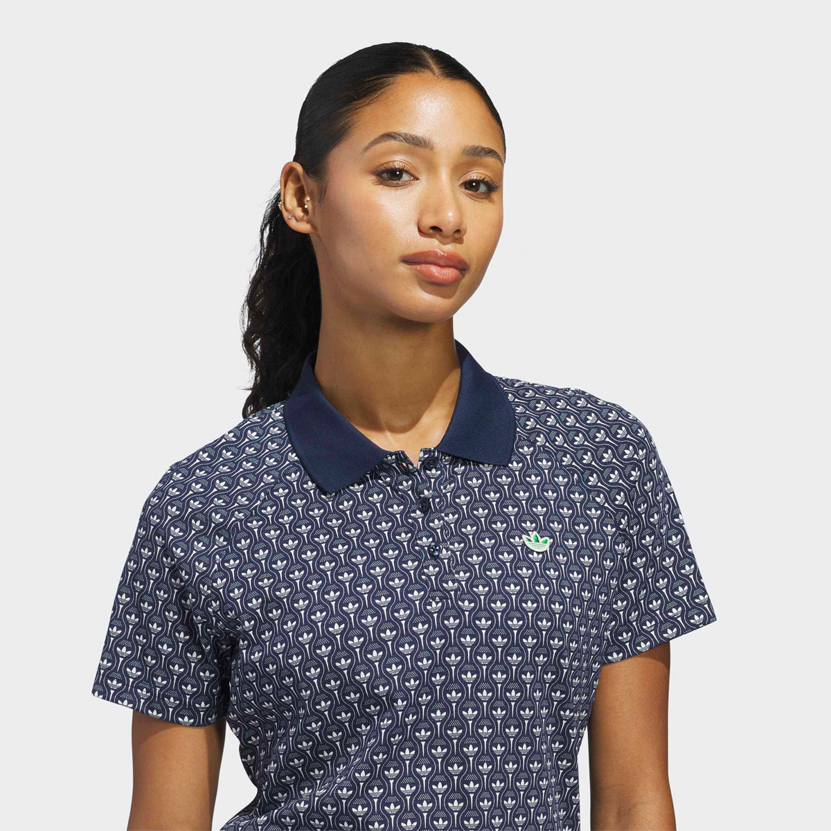 Adidas Golf Originals Novelty AOP polo - Navy/hvid - Dame - Golf Experten A/S
