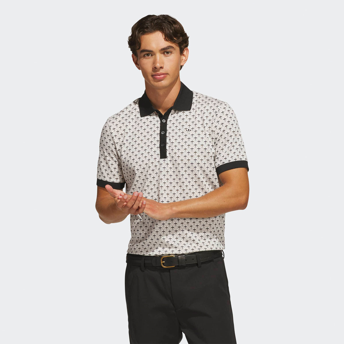 Adidas Golf Originals Novelty AOP polo - Sort/beige
