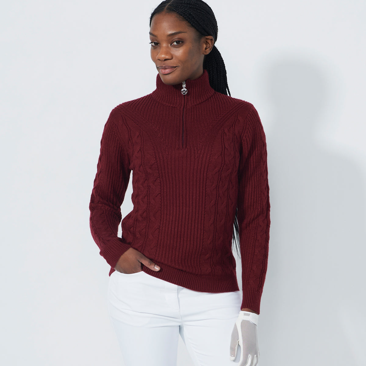 Daily Sports Cable Long Sleeve Pullover lined - dame