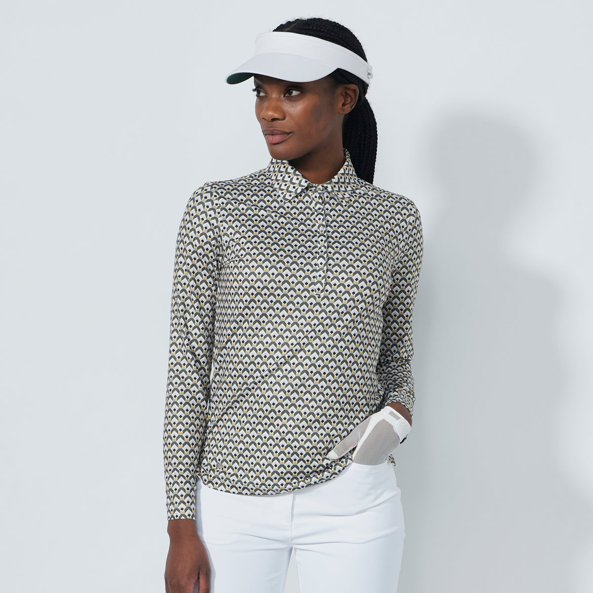 Daily Sports Printed Long Sleeve polo - dame