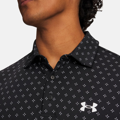 Under Armour Playoff 3.0 Printed polo - Sort/hvid - Golf Experten A/S