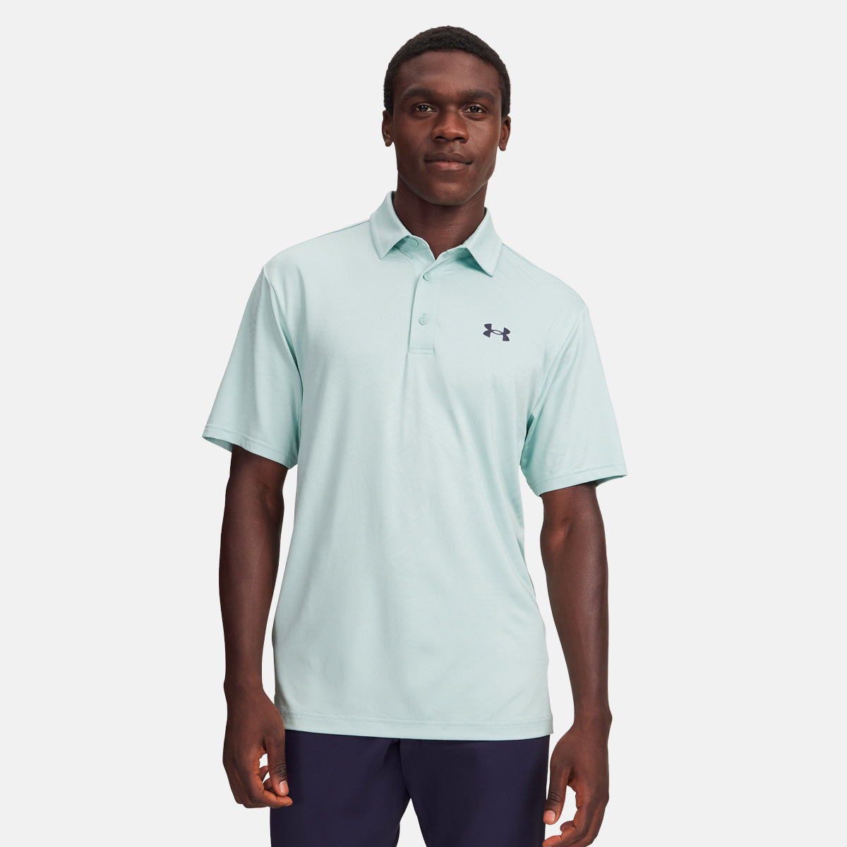 Under Armour Playoff Jacquard polo - Blå/grøn - Golf Experten A/S