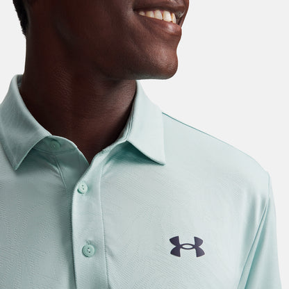 Under Armour Playoff Jacquard polo - Blå/grøn - Golf Experten A/S