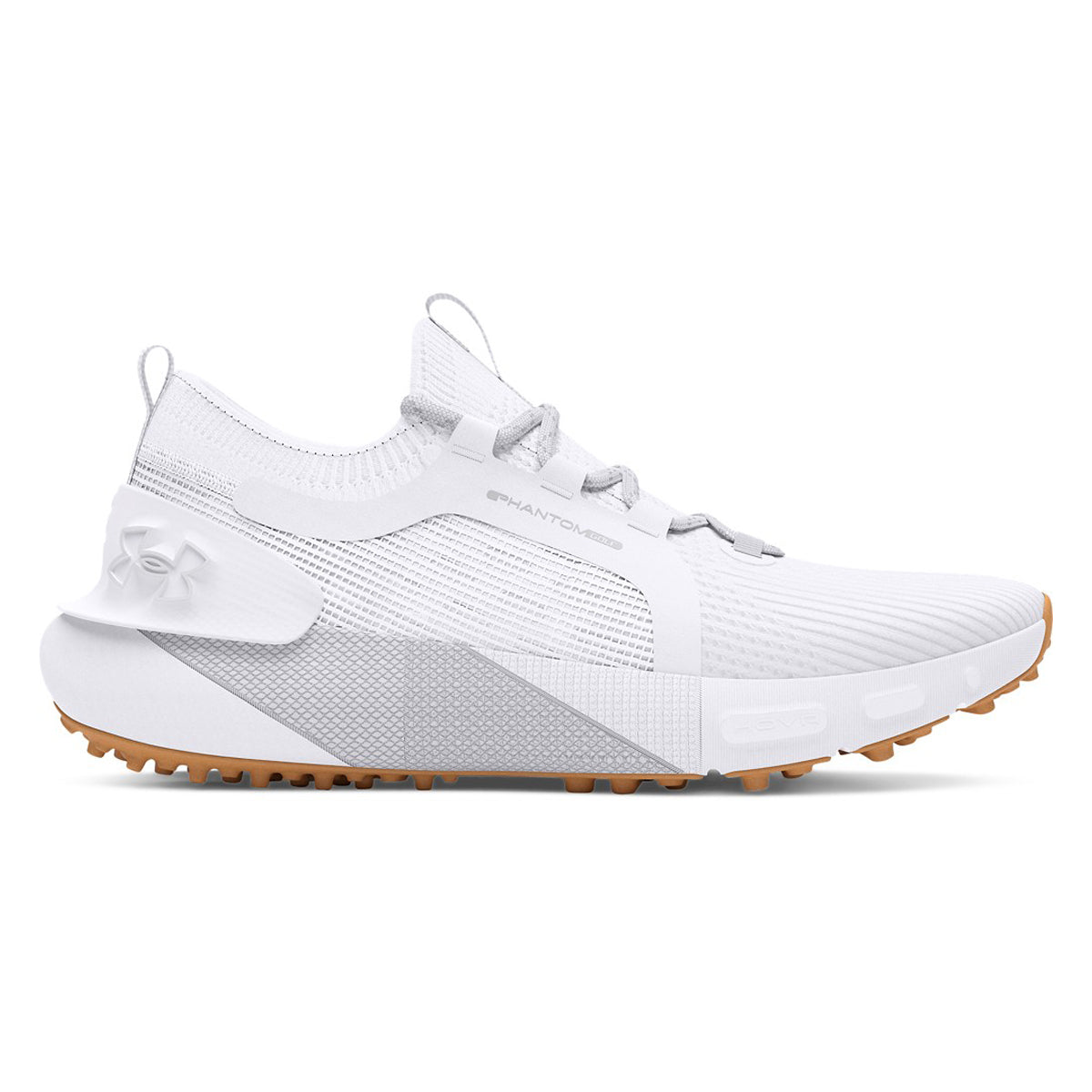 Under Armour Phantom Golf women's white golf shoes with sleek design and breathable material.