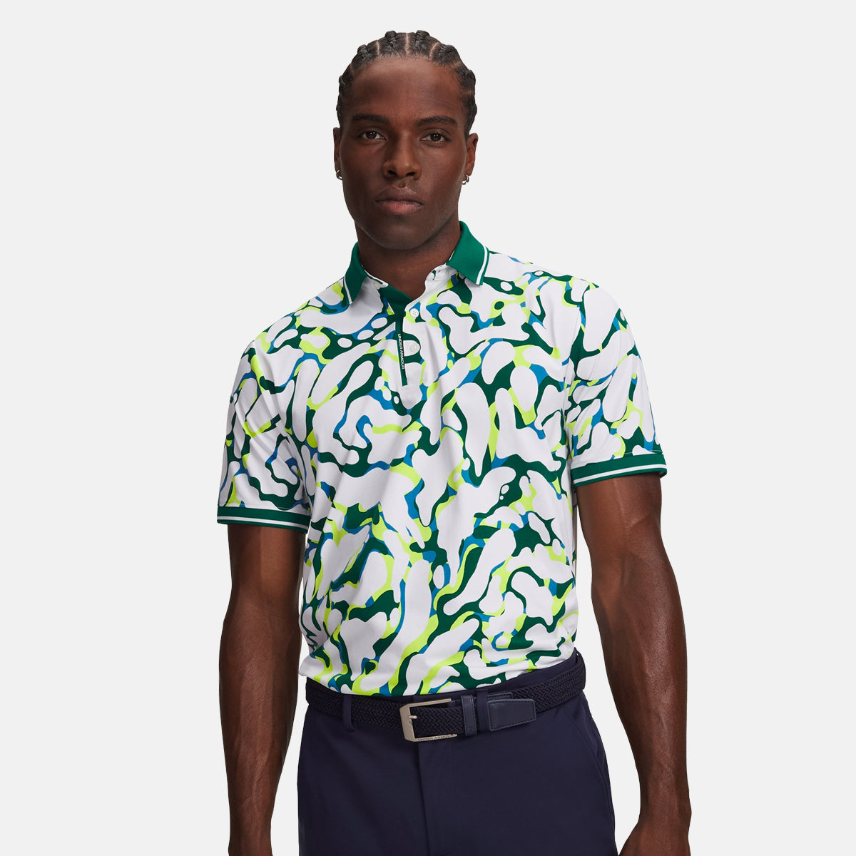 Under Armour ArmourDry Print Rib polo - Hvid/grøn