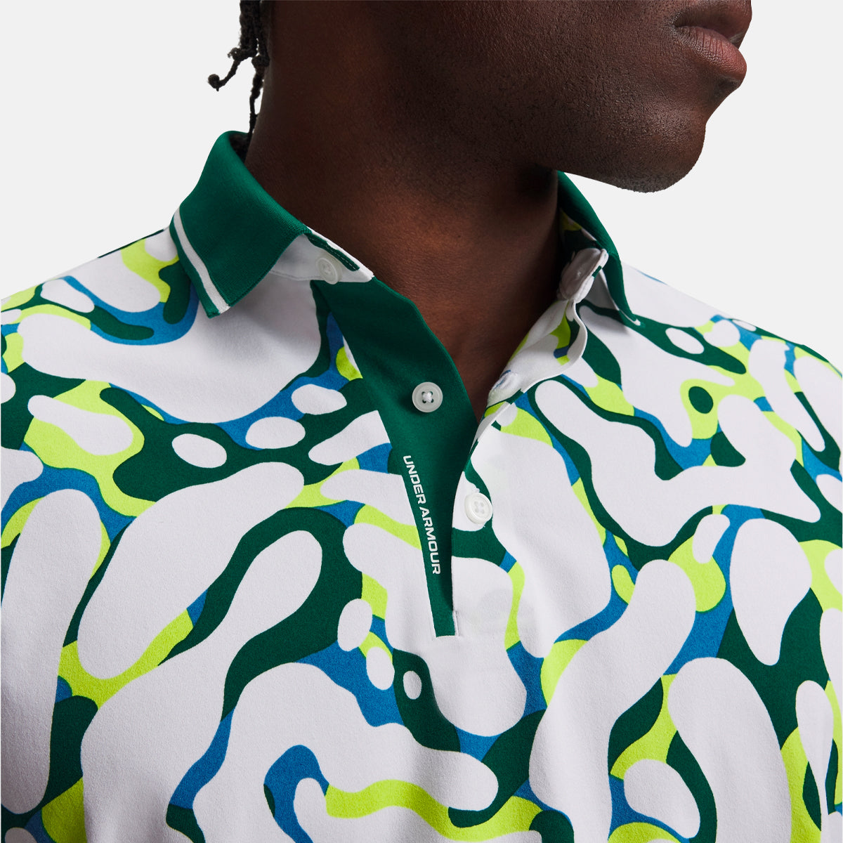 Under Armour ArmourDry Print Rib polo - Hvid/grøn