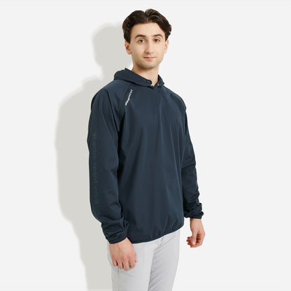 Abacus Bounce vandtæt herreregntøj hoodie med hætte og elastiske manchetter, perfekt til regnfulde dage.