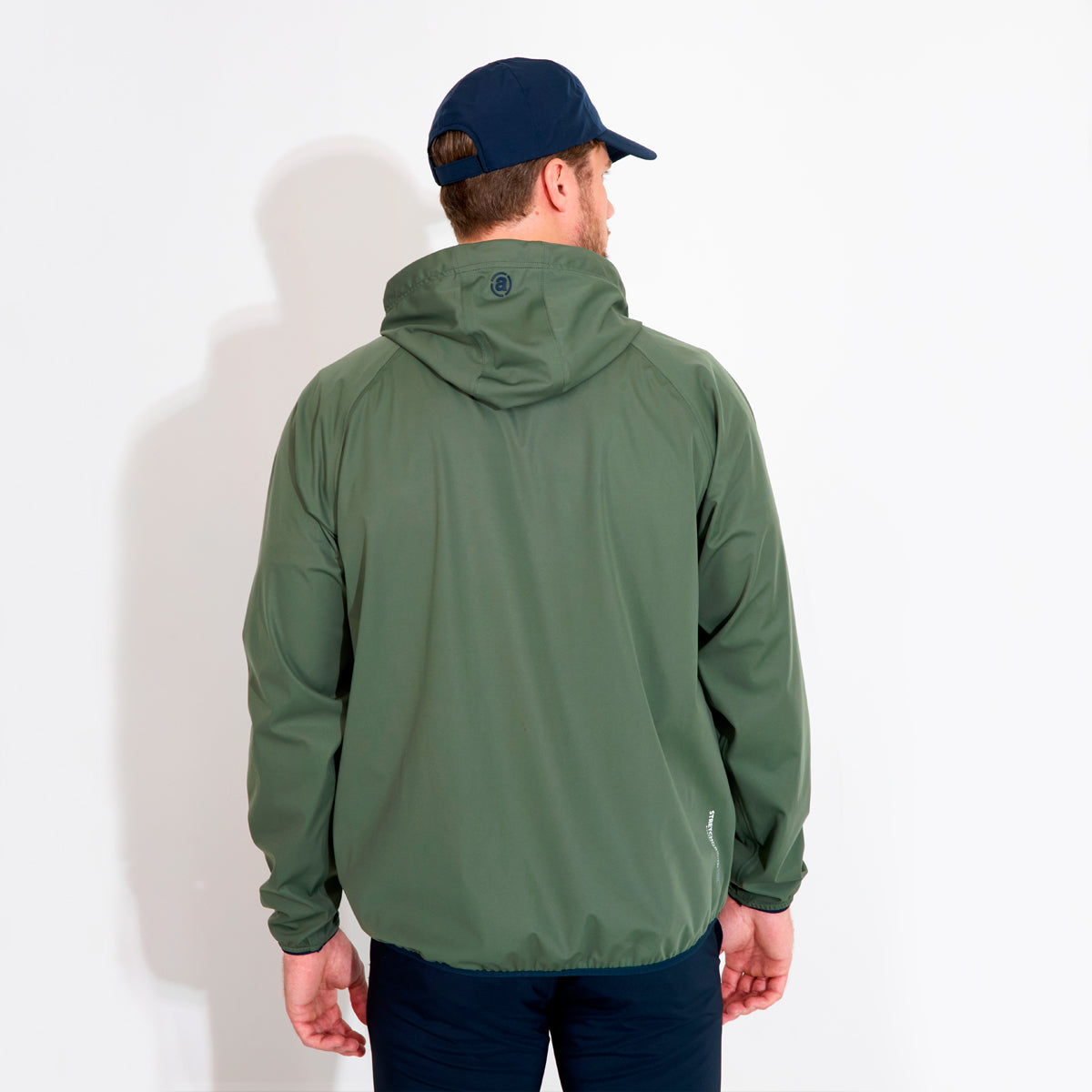 Abacus Bounce vandtæt herreregntøj hoodie med vandafvisende materiale og justerbar hætte, perfekt til regnfuldt vejr.