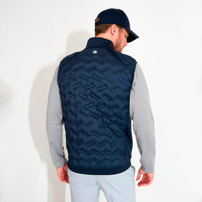Abacus Portrush Hybrid vest for men, featuring a stylish design with a blend of fabrics and a modern fit.