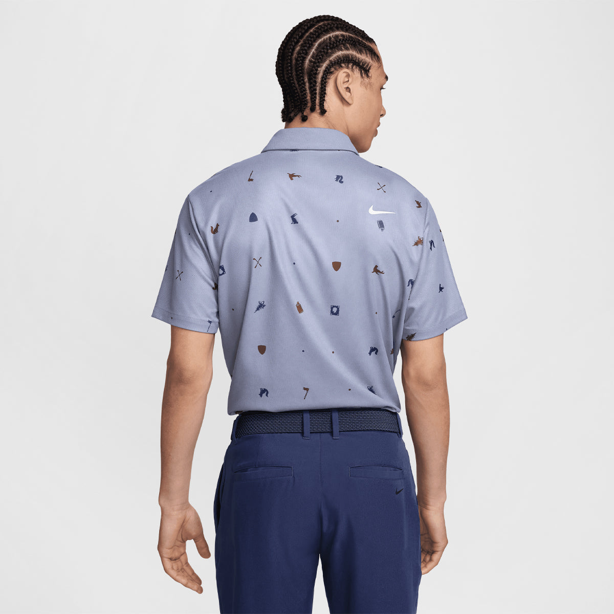 Nike Dri-FIT Tour Icon men's polo shirt in dark gray, featuring a classic collar and Nike logo on the chest.