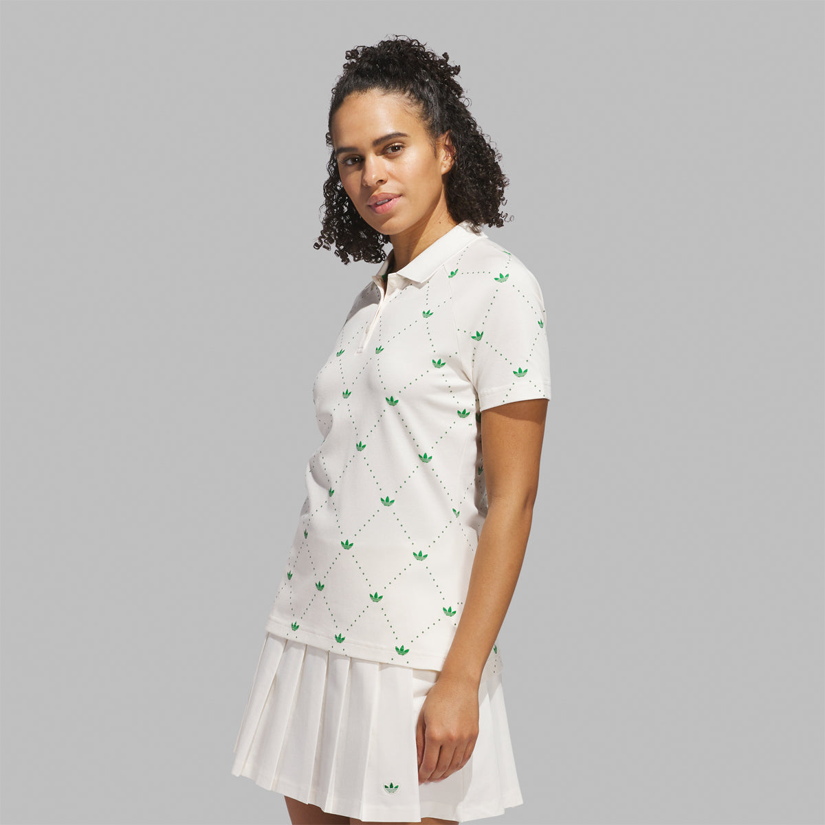 Adidas Golf Originals Novelty polo - Hvid/grøn - Dame