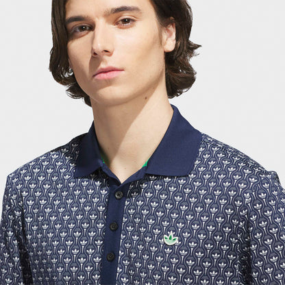 Adidas Golf Originals Novelty AOP polo - Navy/hvid - Golf Experten A/S