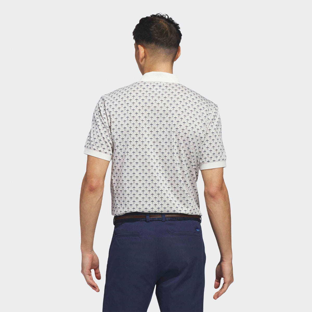 Adidas Golf Originals Novelty AOP polo - Hvid/navy - Golf Experten A/S