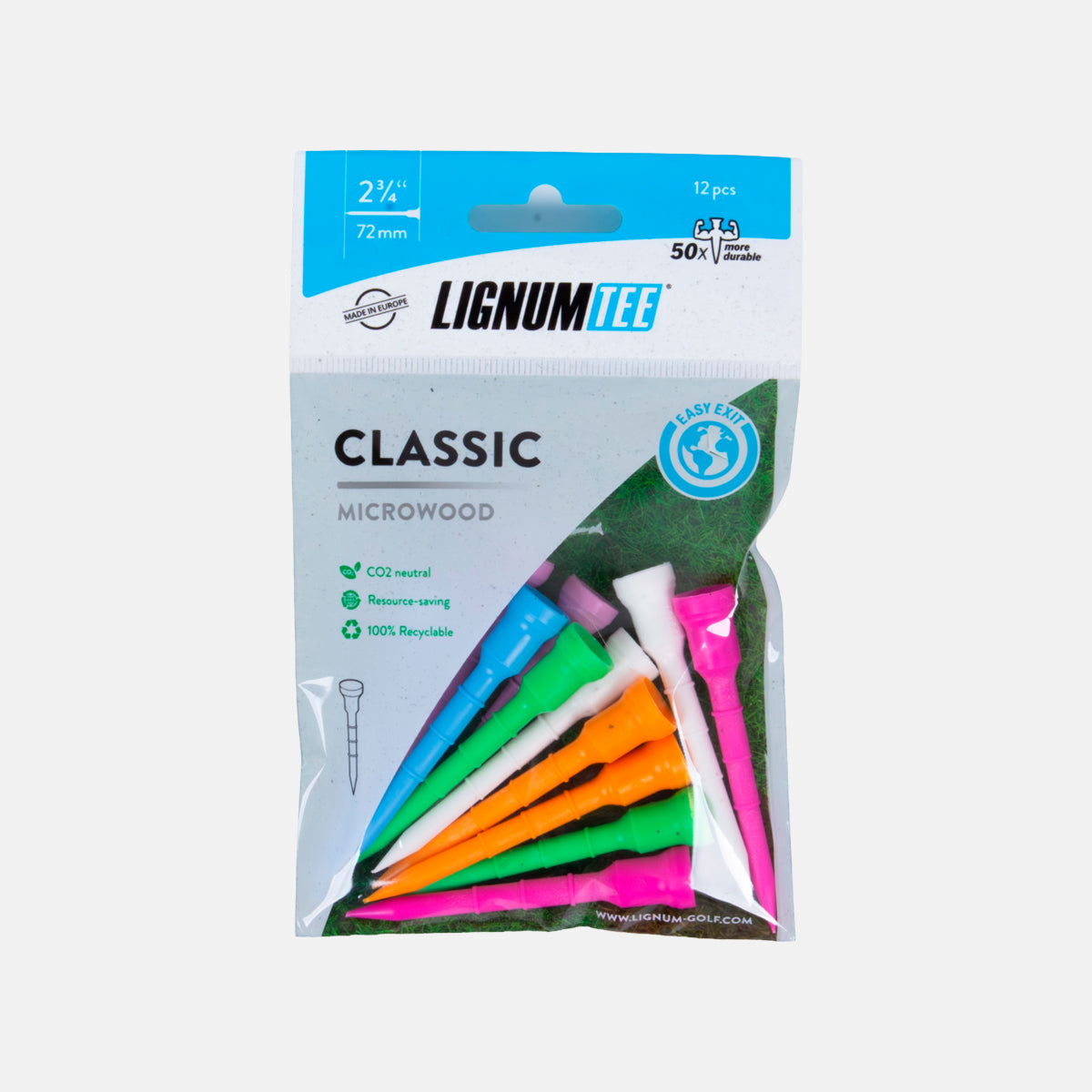 Lignum Tees 72 mm - Farvede